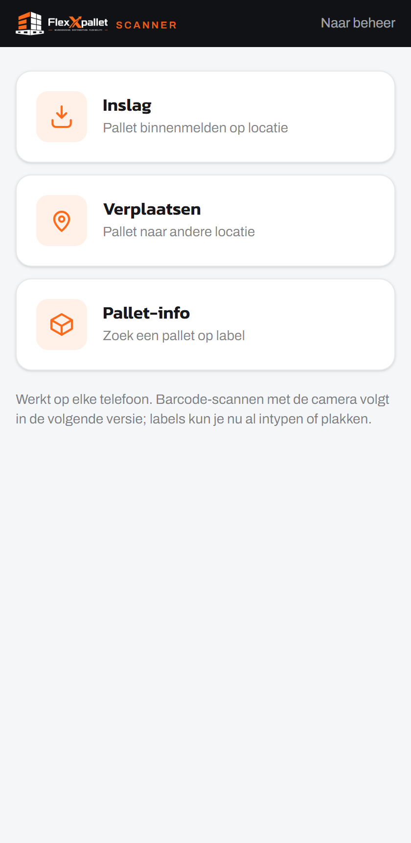 Scanner-Ansicht auf dem Telefon